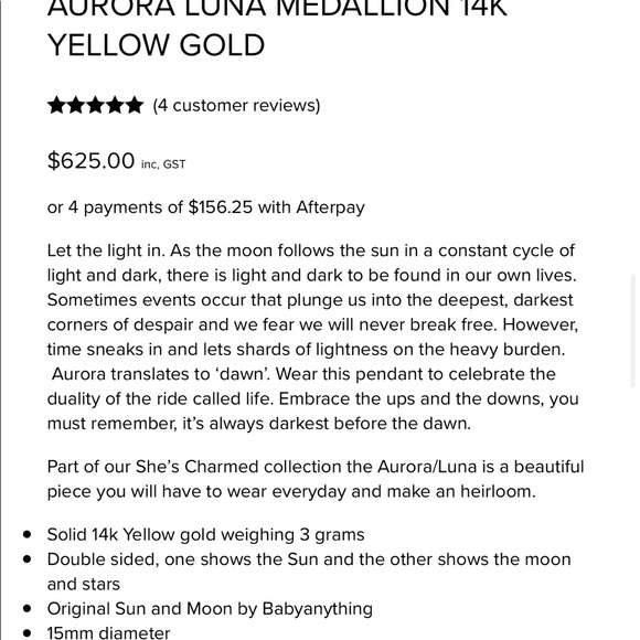 SOLD Baby Anything Aurora Luna Medallion 14k GolD - Picture 2 of 9